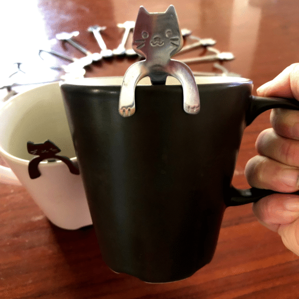 cat coffee spoon